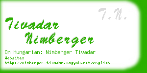 tivadar nimberger business card